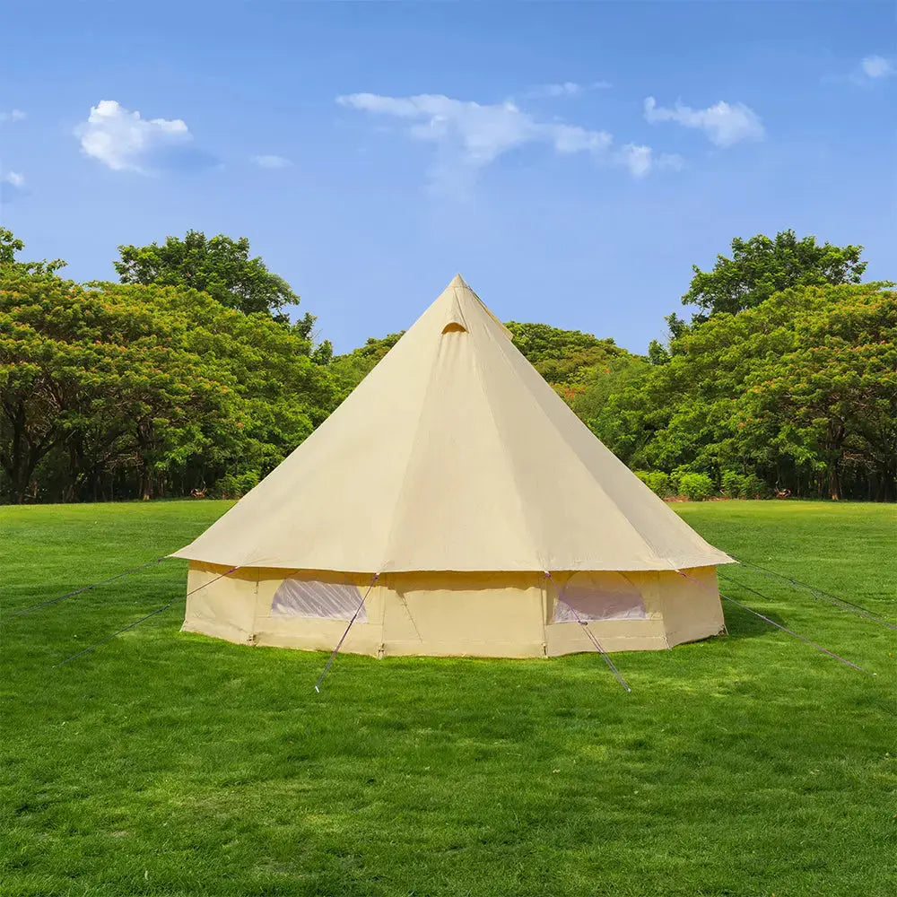 beige classic glamping bell tent boutique camping tipi boho