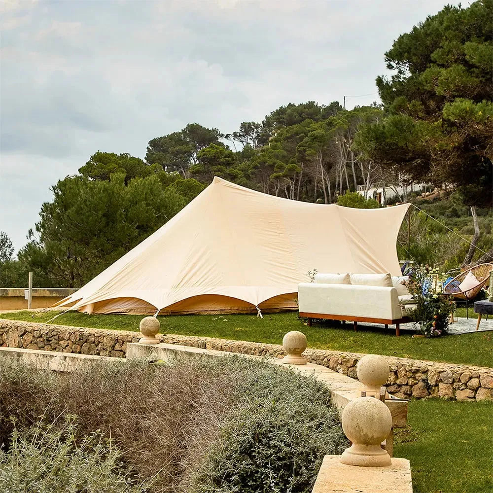 canvas glamping yurt dutch bell tent with awning porch boutique camping