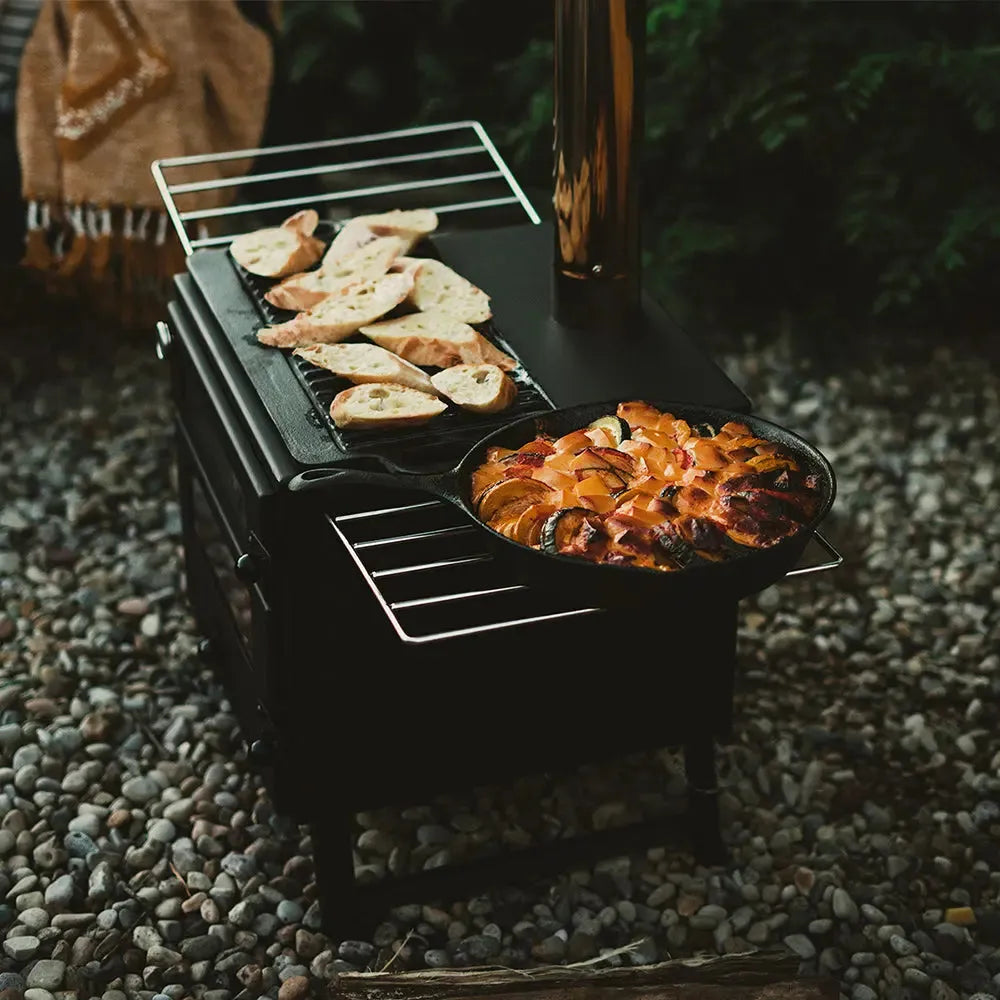 pizza oven wood burning stove glamping boutique camping tent glamping