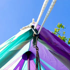 rainbow multi colour classic bell tent tipi double quad multi door canvas festival glamping boutique camping