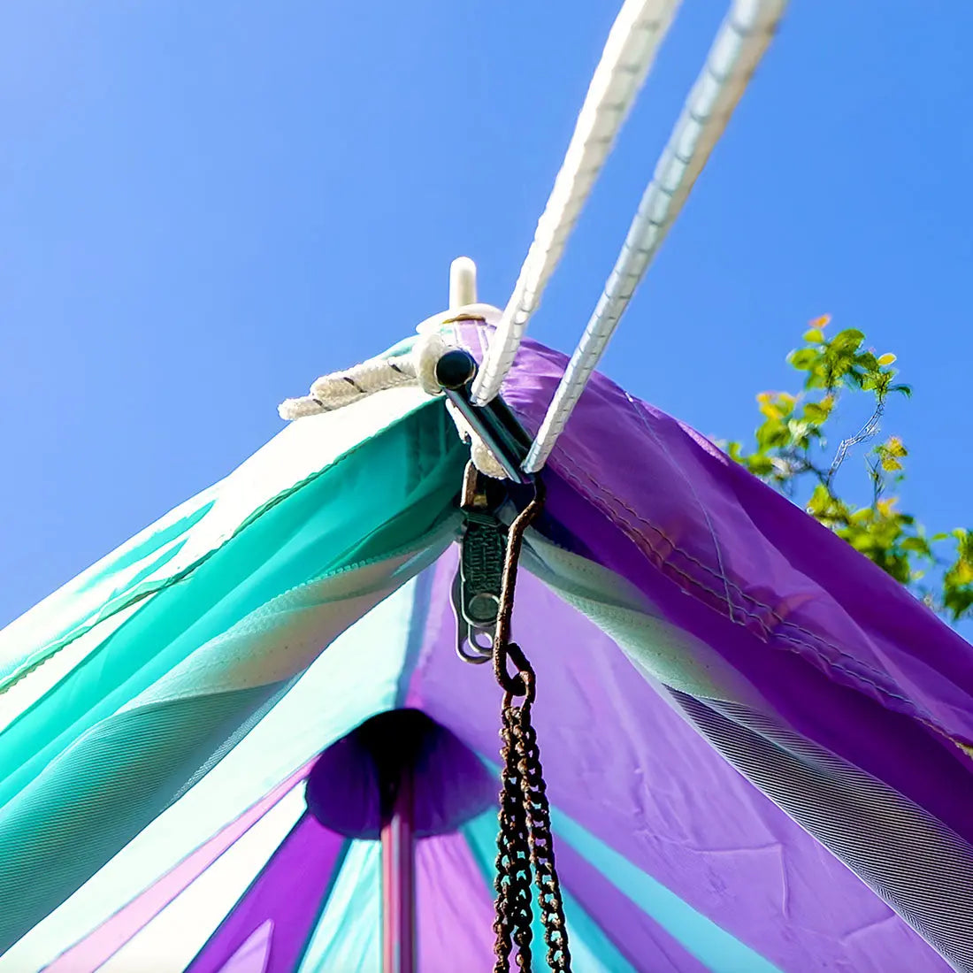 rainbow multi colour classic bell tent tipi double quad multi door canvas festival glamping boutique camping