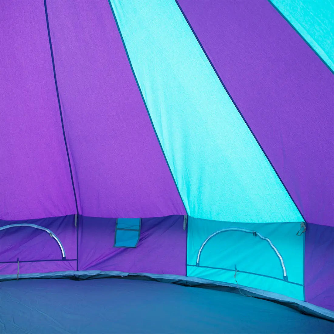 rainbow multi colour classic bell tent tipi double quad multi door canvas festival glamping boutique camping