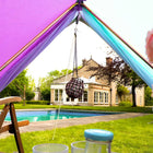rainbow multi colour classic bell tent tipi double quad multi door canvas festival glamping boutique camping