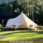 boutique camping bell tent porch curved canopy awning glamping bell tent