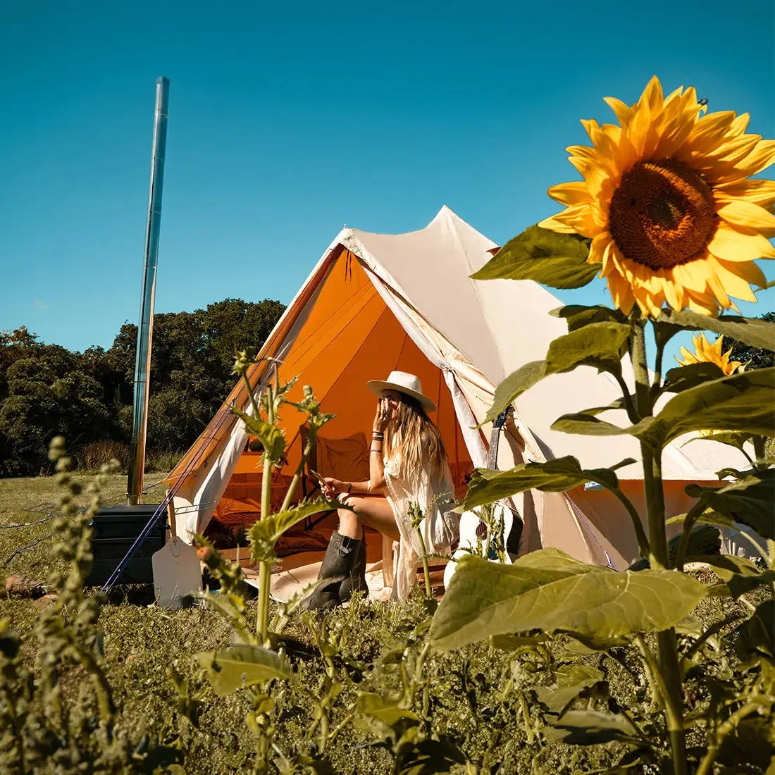 boutique camping CLASSIC CAMPING BELL TENT TIPI GLAMPING CANVAS