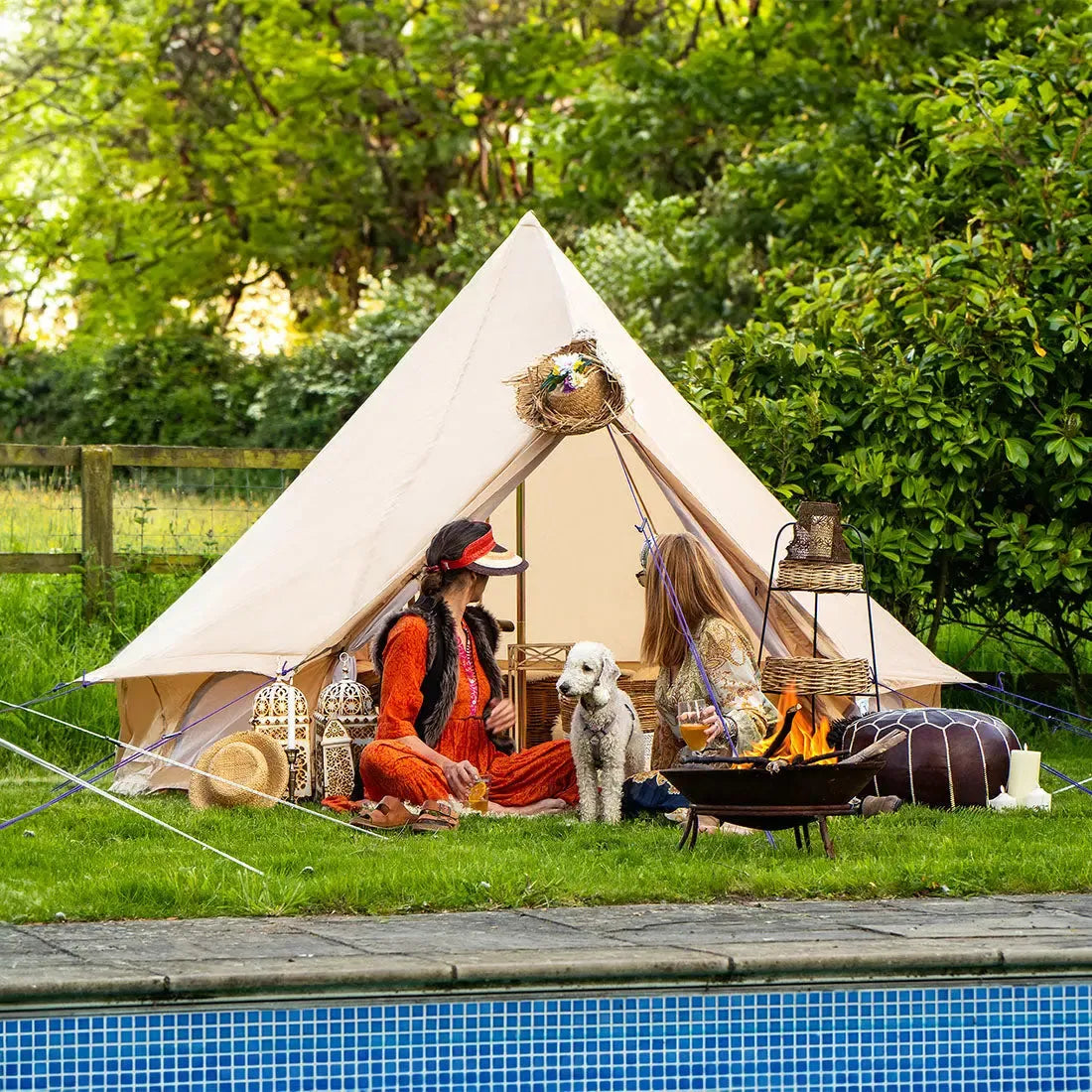 boutique camping CLASSIC CAMPING BELL TENT TIPI GLAMPING CANVAS