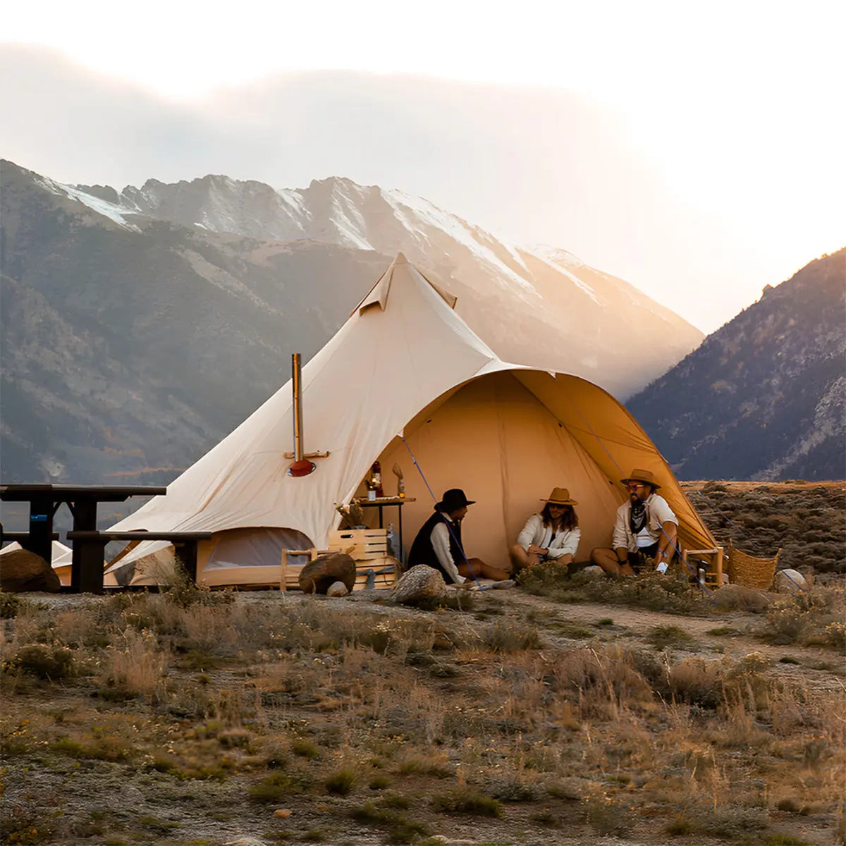 canvas star bell tent tipi boutique Camping glamping