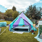 rainbow multi colour classic bell tent tipi double quad multi door canvas festival glamping boutique camping