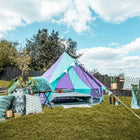 rainbow multi colour classic bell tent tipi double quad multi door canvas festival glamping boutique camping