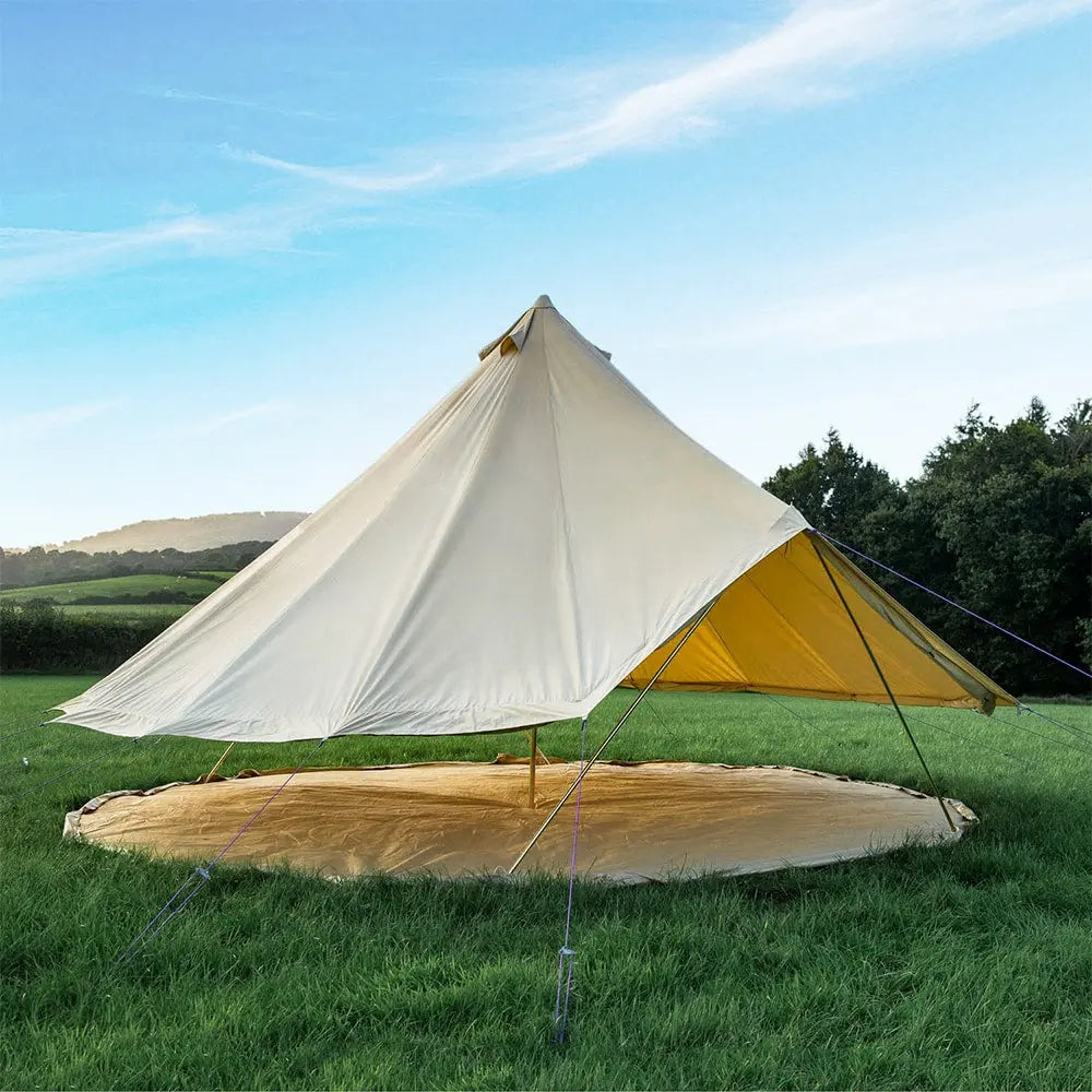 5M Classic Bell Tent 100% Cotton 285GSM Double Door - Coffee - Boutique Camping bell Tents
