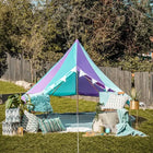 rainbow multi colour classic bell tent tipi double quad multi door canvas festival glamping boutique camping