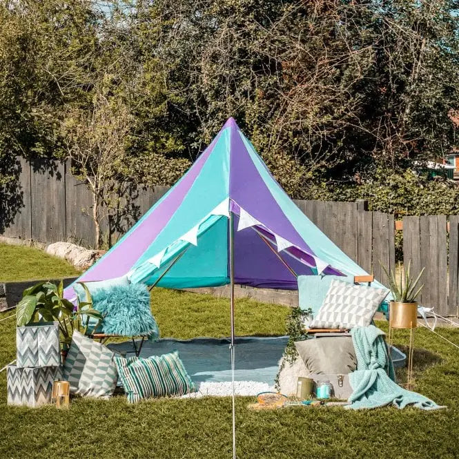 rainbow multi colour classic bell tent tipi double quad multi door canvas festival glamping boutique camping