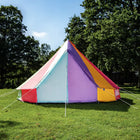 rainbow multi colour classic bell tent tipi double quad multi door canvas festival glamping boutique camping