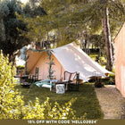 canvas glamping yurt dutch bell tent with awning porch boutique camping