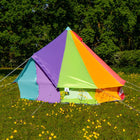 rainbow multi colour classic bell tent tipi double quad multi door canvas festival glamping boutique camping