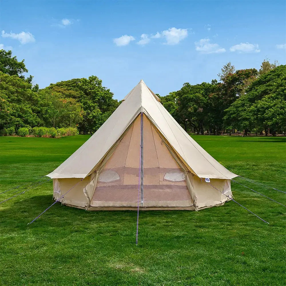 beige classic glamping bell tent boutique camping tipi boho