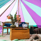 rainbow multi colour classic bell tent tipi double quad multi door canvas festival glamping boutique camping