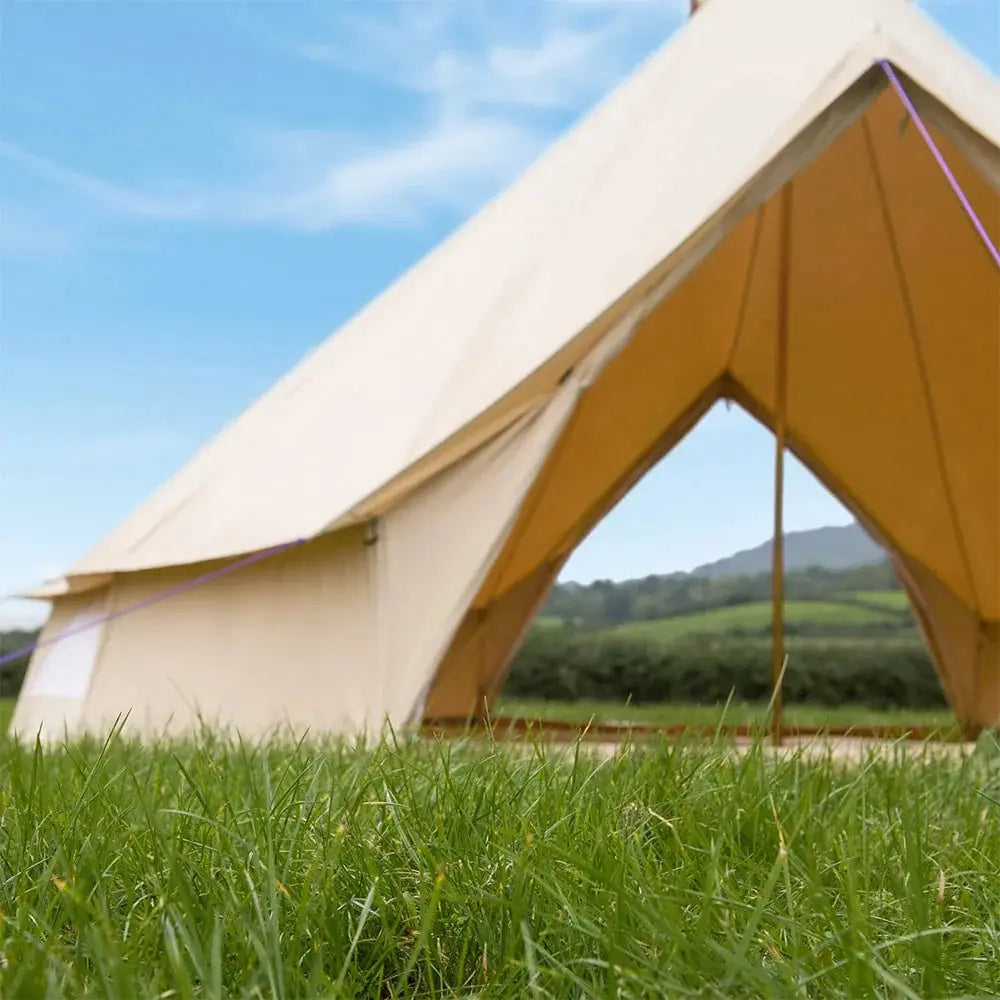 5M Classic Bell Tent 100% Cotton 285GSM Double Door - Coffee - Boutique Camping bell Tents