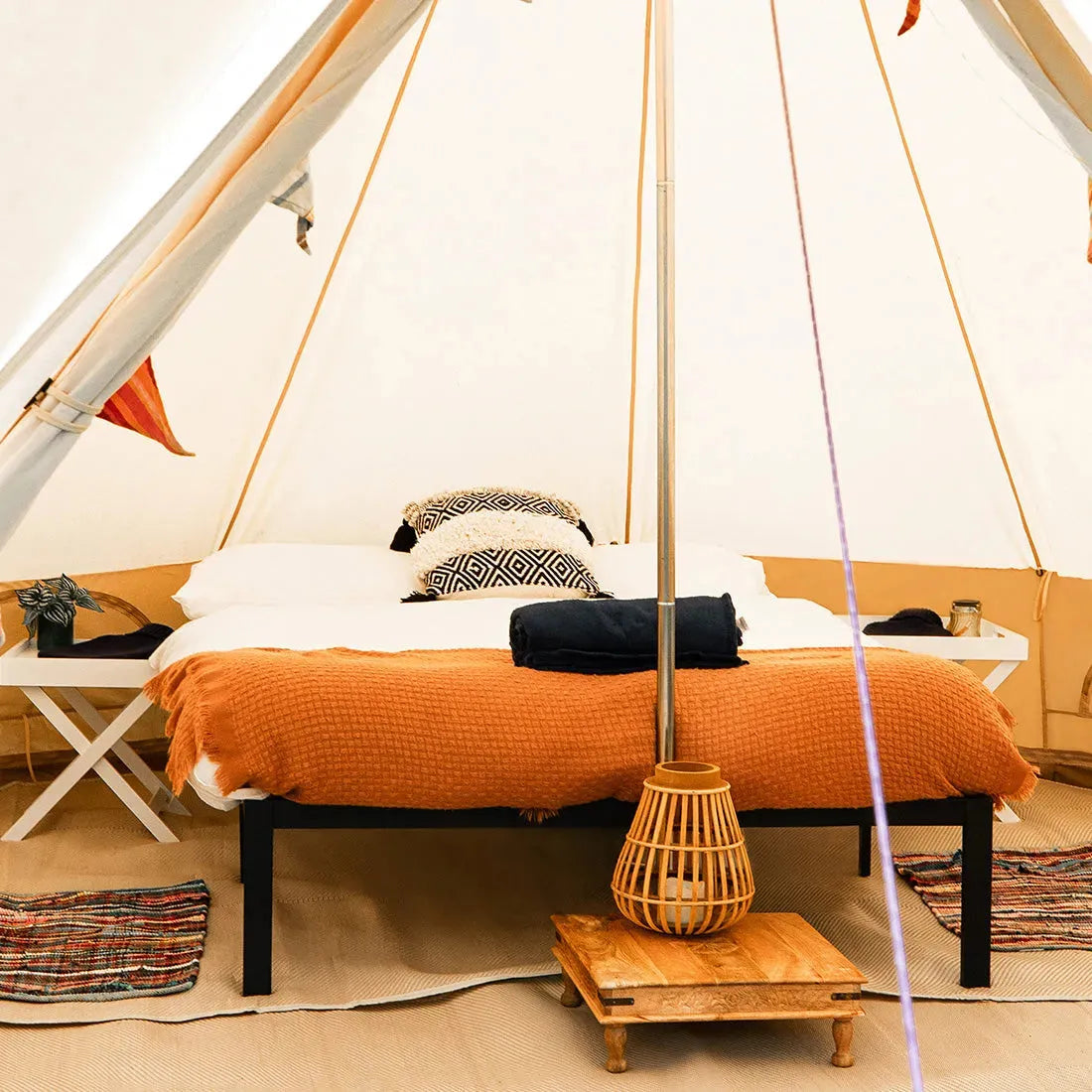 5m glamping classic bell tent featuring a double