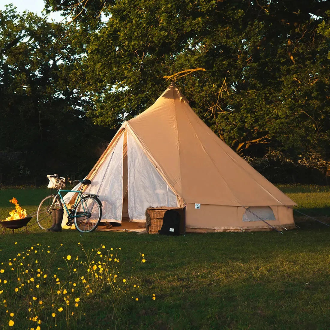boutique camping CLASSIC CAMPING BELL TENT TIPI GLAMPING CANVAS