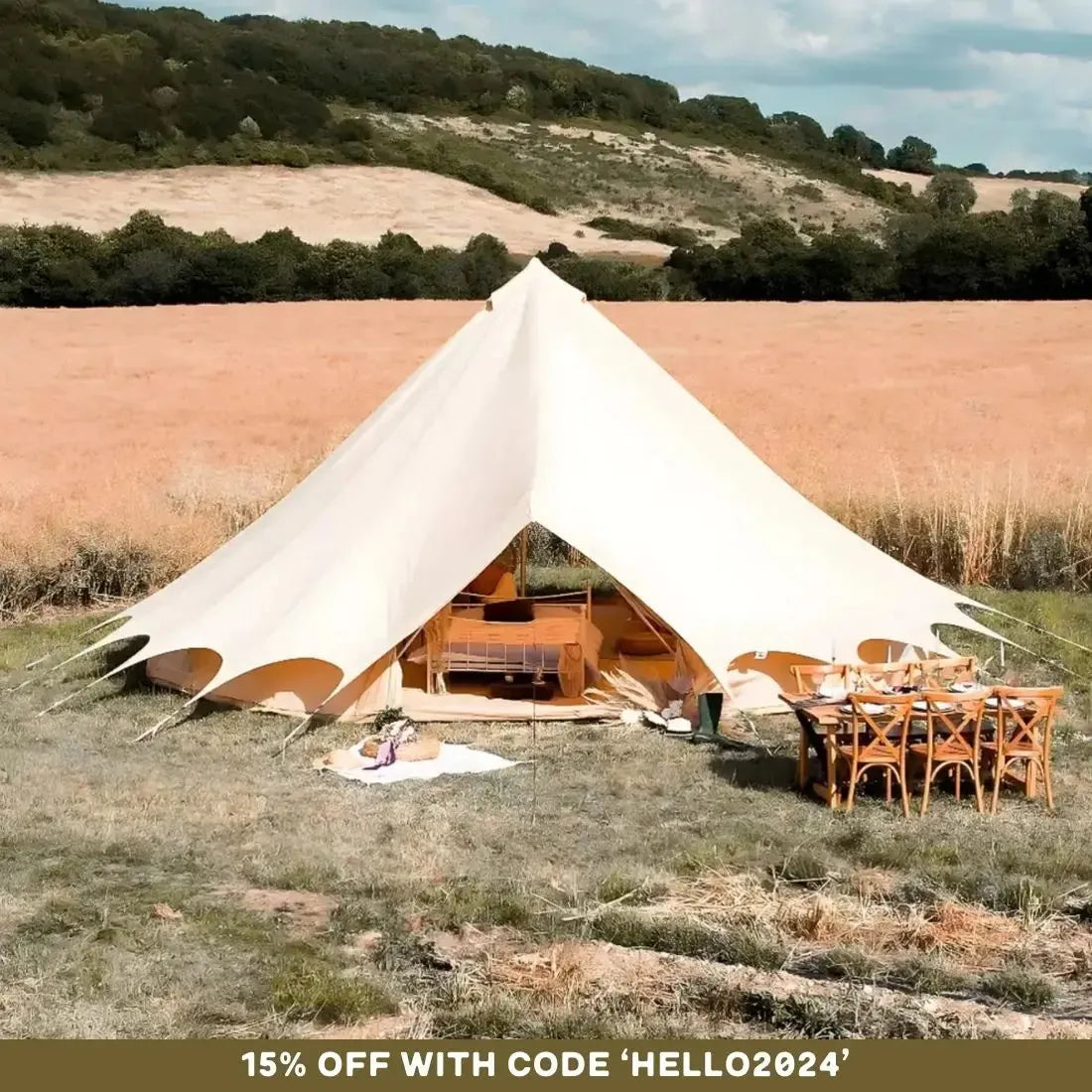 bell tent plus tent glamping boutique camping canvas tipi