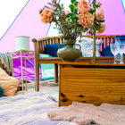 rainbow multi colour classic bell tent tipi double quad multi door canvas festival glamping boutique camping