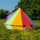 rainbow multi colour classic bell tent tipi double quad multi door canvas festival glamping boutique camping