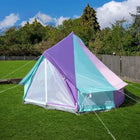 rainbow multi colour classic bell tent tipi double quad multi door canvas festival glamping boutique camping