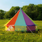 rainbow multi colour classic bell tent tipi double quad multi door canvas festival glamping boutique camping