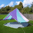 rainbow multi colour classic bell tent tipi double quad multi door canvas festival glamping boutique camping