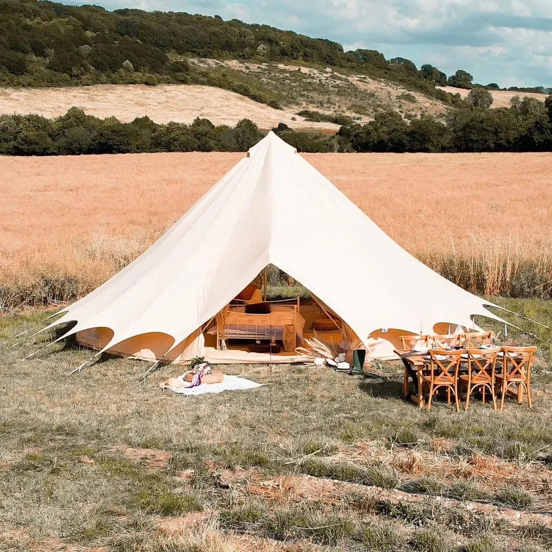 bell tent plus tent glamping boutique camping canvas tipi