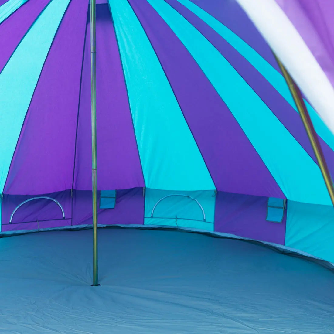 rainbow multi colour classic bell tent tipi double quad multi door canvas festival glamping boutique camping
