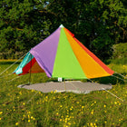 rainbow multi colour classic bell tent tipi double quad multi door canvas festival glamping boutique camping
