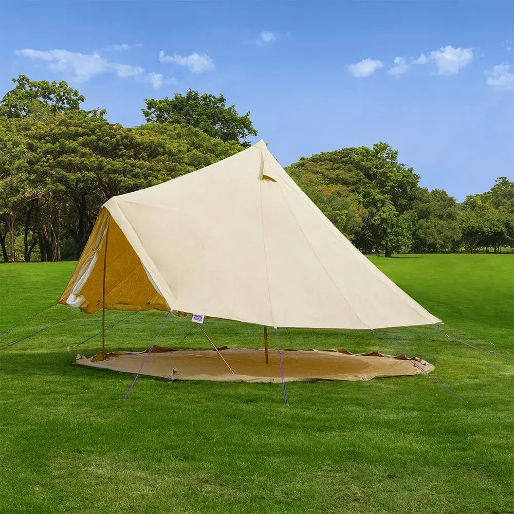 beige classic glamping bell tent boutique camping tipi boho