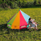 rainbow multi colour classic bell tent tipi double quad multi door canvas festival glamping boutique camping