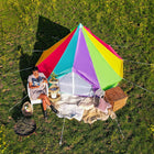 rainbow multi colour classic bell tent tipi double quad multi door canvas festival glamping boutique camping