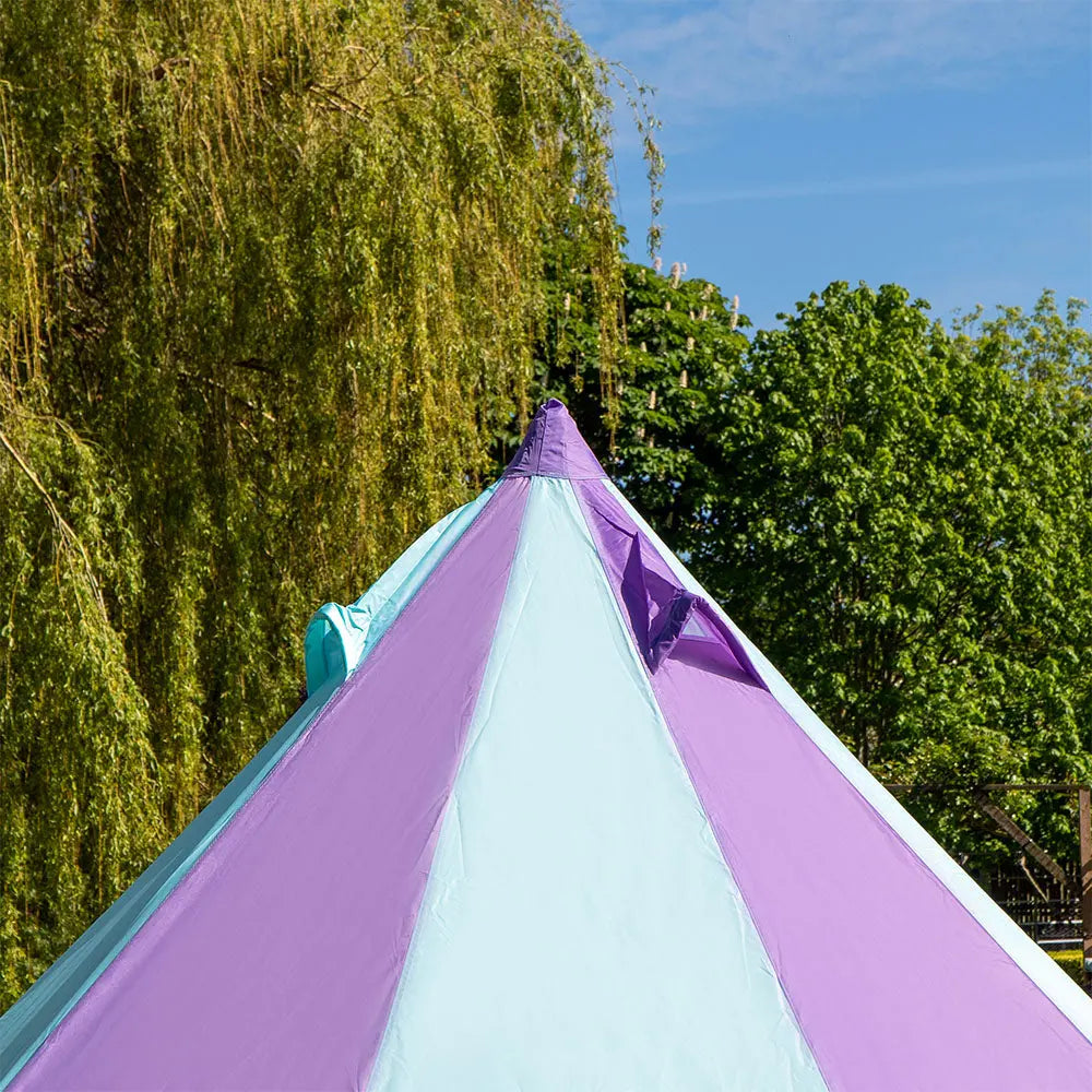 rainbow multi colour classic bell tent tipi double quad multi door canvas festival glamping boutique camping