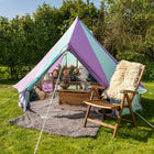 rainbow multi colour classic bell tent tipi double quad multi door canvas festival glamping boutique camping