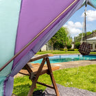 rainbow multi colour classic bell tent tipi double quad multi door canvas festival glamping boutique camping