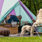 rainbow multi colour classic bell tent tipi double quad multi door canvas festival glamping boutique camping