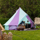 rainbow multi colour classic bell tent tipi double quad multi door canvas festival glamping boutique camping