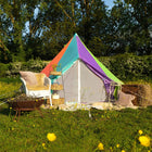 rainbow multi colour classic bell tent tipi double quad multi door canvas festival glamping boutique camping