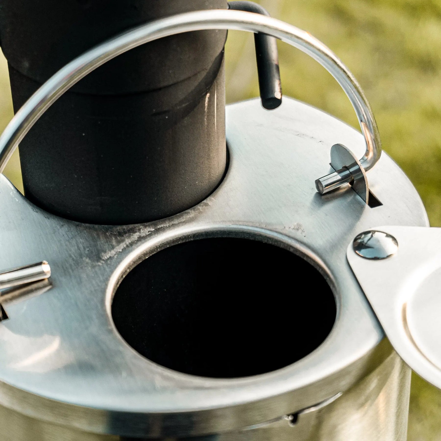 boutique camping wood burning stove accessory kettle water heater glamping