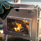wood pizza oven burning stove boutique camping heater cover bell tent temperature gauge glamping