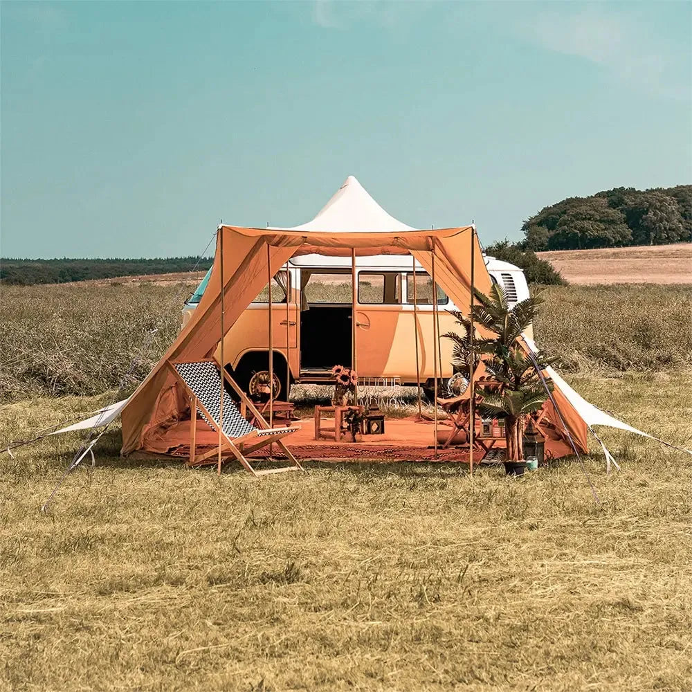 canvas glamping yurt dutch bell tent with awning porch boutique camping