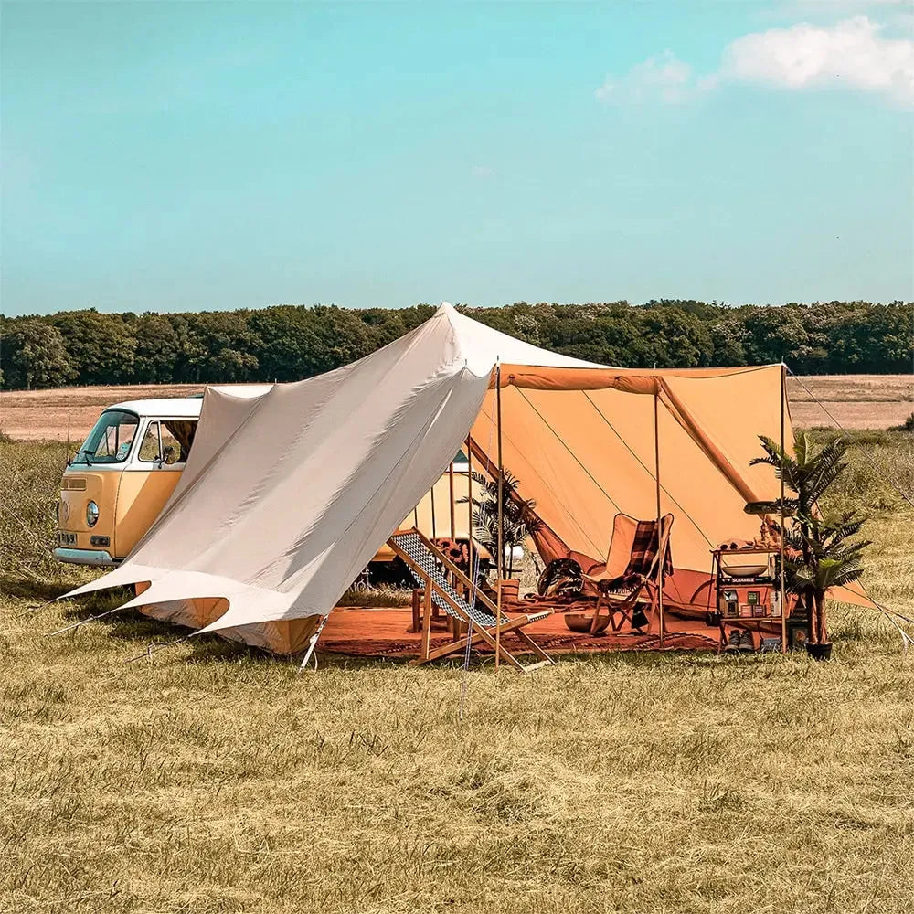 canvas glamping yurt dutch bell tent with awning porch boutique camping