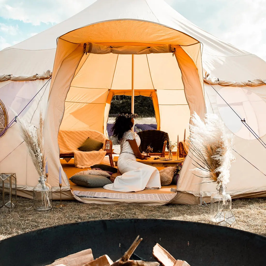 Luna yurt canvas glamping bell tent boutique camping