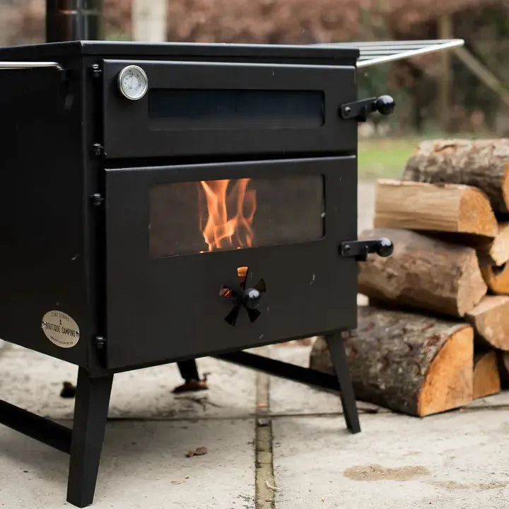 pizza oven wood burning stove glamping boutique camping tent glamping