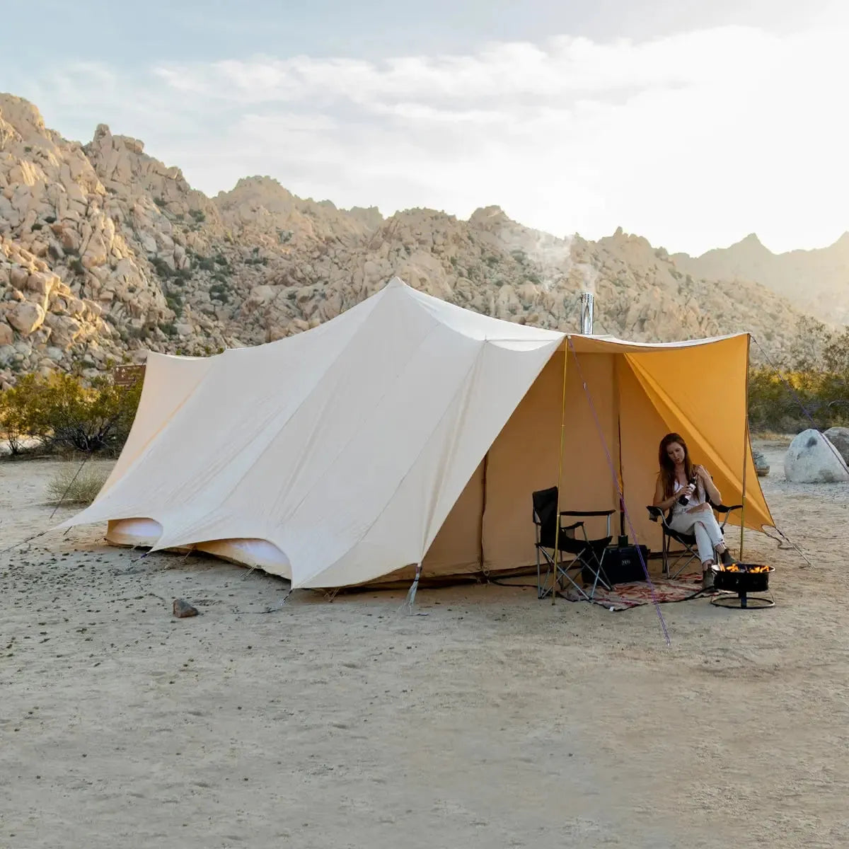 canvas glamping yurt dutch bell tent with awning porch boutique camping