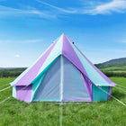 rainbow multi colour classic bell tent tipi double quad multi door canvas festival glamping boutique camping